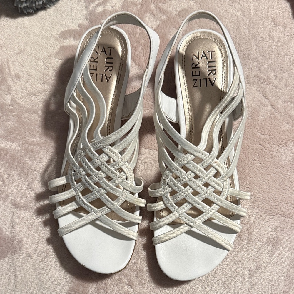 Naturalizer Women's White Strappy Sandals